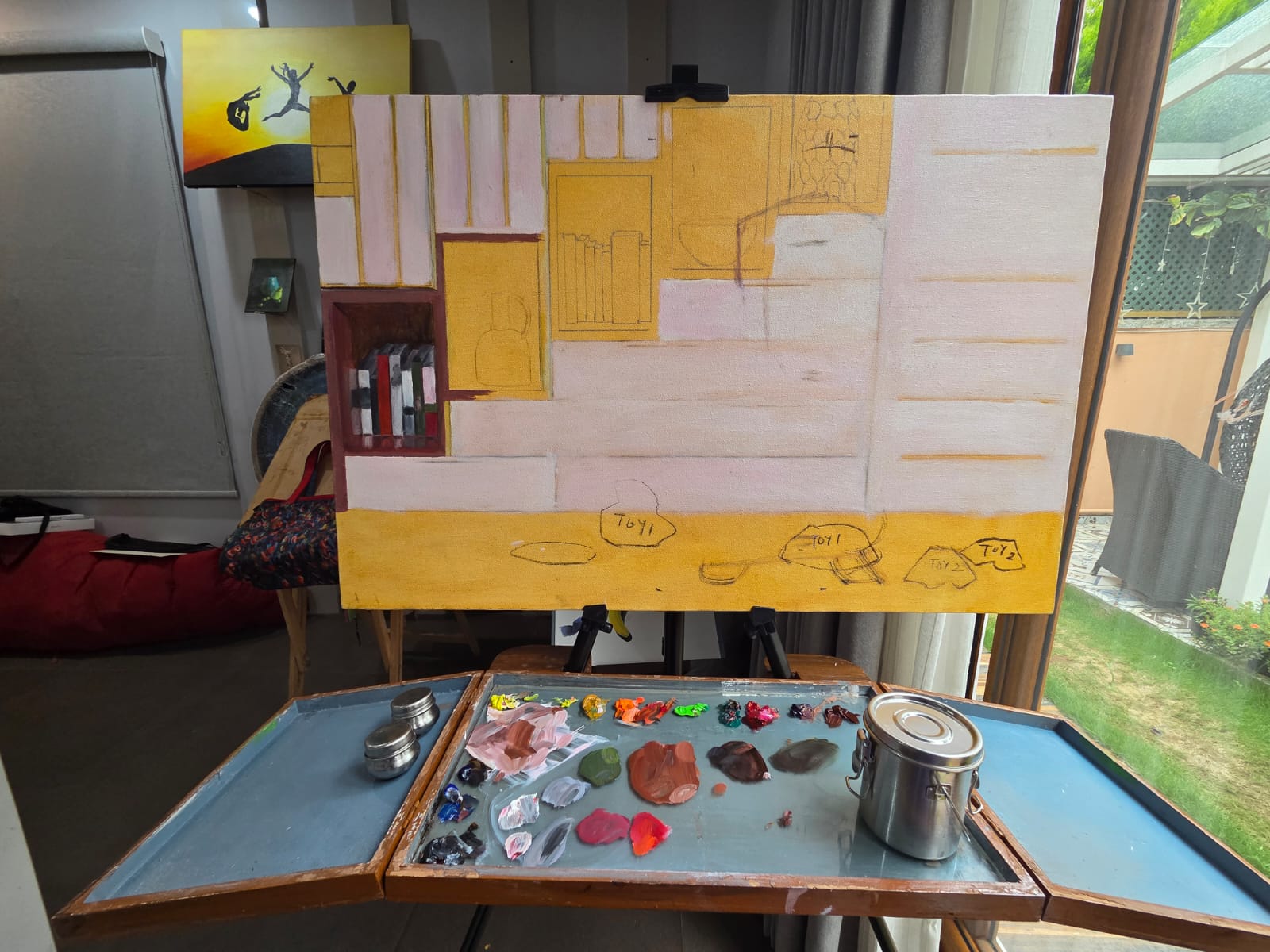 Initial layers of the pet portrait